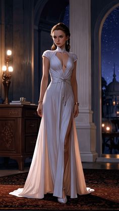 Asgardian Wedding Dress, Dorne Fashion, Grecian Fashion, Elves Dress, Asgardian Fashion, Padme Amidala Outfits, Padme Dress, Asgard Dress, Fairytale Wedding Dresses