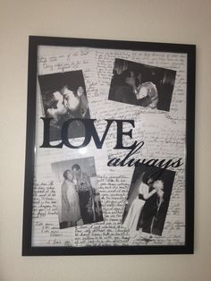 a black and white photo with the words love always written on it, surrounded by photos of people