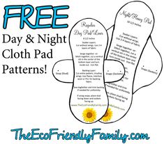 the free day and night cloth pad pattern is available for purchase from the eco friendly family