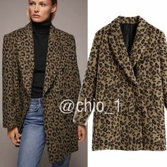 Animal Print Coat Leopard Bloggers Favorite - Coat Made Of Wool Blend Fabric. Lapel Collar And Long Sleeves With Pronounced Shoulders. Front Welt Pockets. Back Vent. Front Double Breasted Button Closure. Outer Shell 51% Polyester 33% Acrylic 13% Wool 3% Other Fibers Lining 100% Acetate Comes Wide The Model Is Wearing A Size Small Measurements Pit To Pit: 20in Flat Shoulder To Shoulder:16in Waist: 21in Flat Long: 33in New With R1 Leather Shirt Dress, Open Coat, Large Cardigan, Fav Color, Zara Coat, Jacquard Jacket, Zara Sweater, Print Coat, Oversized Coat