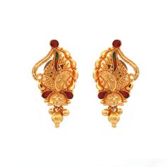 Discover the allure of Handmade Gold Jewelry at https://morvijewels.etsy.com/   Get a dazzling 25% off on all our 22k and 18k gold pieces. Don't miss out on this limited-time offer. Shop now and embrace the radiance of gold!Details Metal - 22k Gold Product - Earring Length - 2.3 cm approx Width - 1.3 cm approx    Weight - 4.43 Grams Approx   The earrings comes with normal push  If you want real gold push please let us know. Click here  https://morvijewels.etsy.com/    to get more discount and of Indian Gold Earrings, Schmuck Gold, Yellow Gold Stud Earrings, Handmade Gold Jewellery, Gold Earrings For Women, Yellow Gold Earrings, Back Jewelry, Gold Stud Earrings, Wedding Jewelry Earrings