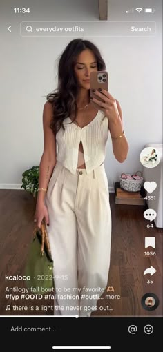 Vacation Night Out Outfit, Masters Outfit Women, Soft Feminine Outfits Summer, Chic Neutral Crop Top For Spring, White Feminine Crop Top For Vacation, Elegant White Spring Crop Top, Chic Neutral Crop Top For Summer, Dinner Outfits Spring, Going Out Outfits Summer