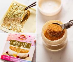 Gold leaf and gold dust for cake decorating Mirror Cake