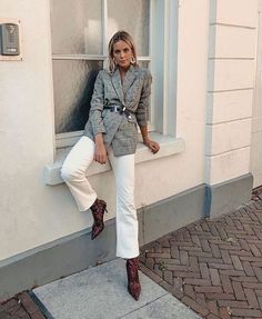 Cómo usar culottes en invierno? Más de 30 looks te muestran como se puede convertir en tu prenda favorita! | Effortless Chic Fashionable Work Outfits, How To Wear White Jeans, Fashionable Work Outfit, Cute Work Outfits, Outfit Trends, Casual Street Style