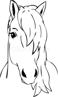 a horse's head is shown in black and white