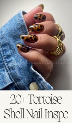 Tortoise Shell Brown Nail Ideas | manicure inspo that you must see! #tortoiseshell #nails Tortoise Shell Nails Almond, Green And Tortoise Shell Nails, Shell Nail Design, Turtle Shell Nails, Tortishell Nails Design, Brown Nail Ideas, Tortoiseshell Nails, Tortoise Nails, Tortoise Shell Nails