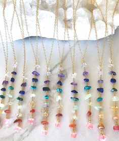 Chakra Stones Jewelry, Pride Necklace, Rainbow Necklace, Gilbert Az, Healing Crystal Jewelry, Y Necklace