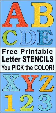 an alphabet poster with the letter stencils you pick the color