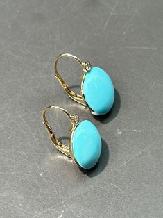 14K Gold Persian Turquoise Diamond Earring - Etsy Blue Cabochon Earrings For Formal Occasions, Elegant Blue Oval Cabochon Earrings, Luxury Turquoise Cabochon Earrings, Turquoise Cabochon Earrings For Formal Occasions, Blue Bezel Set Earrings For Formal Occasions, Turquoise Round Hallmarked Earrings, Elegant Turquoise Earrings With Lever Back, Turquoise Drop Earrings For Formal Occasions, Formal Turquoise Round Earrings