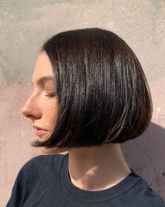 Glossy Brunette, Salon Photography, One Length Bobs, Cute Hairstyles For Short Hair, Hair Haircut, Bob Styles, Bob Haircut, Beauty Hair, Short Cuts