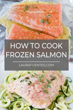 A picture of frozen salmon on a plate with seasoning How To Cook Frozen Salmon Fillets, Cooking Frozen Salmon In Oven, How To Cook Frozen Salmon In The Oven, Baked Frozen Salmon Recipes Oven, Cooking Salmon From Frozen, Baking Frozen Salmon In Oven, Baked Salmon From Frozen, Frozen Salmon Fillet Recipes, How To Cook Frozen Salmon