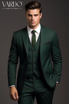 >>ORIGINAL ARTWORK AND CONTENT, PLEASE DO NOT COPY<< Men Suits, Suits For Man, Elegant Forest Green Three Piece Suit for Men - Classic Formal Attire,  Formal Attire, Formal Fashion Slim Fit Suit, Formal piece Wedding Suit, Double Breasted, Formal Fashion Slim Fit Suit . Upgrade your wardrobe with our forest green three-piece suit, a timeless choice for the modern man. This sophisticated ensemble exudes style and confidence, making it the ideal choice for formal occasions, weddings, or special events. Crafted with precision and attention to detail, this suit offers a comfortable and tailored fit that enhances your silhouette. 👔 Key Features: ✅ Three-piece set includes a jacket, vest, and trousers for a complete look. ✅ Made with high-quality, breathable materials for all-day comfort. ✅ Stu Bottle Green 3 Piece Suit Men, Bottle Green Suit Men Wedding, Men In Green Suits, Green Man Suit Wedding, Dark Green Three Piece Suit Men, Dark Green 3 Piece Suit Men, Green Wedding Suits Groom, Green Three Piece Suit Men, Green Mens Suit Wedding