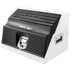 a white and black machine with the words rapidbox on it's side, in front of a white background