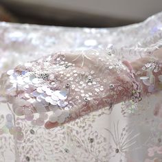 "★MATERIAL polyester fibre ★MEASUREMEN Width: 155cm/61.02\" ★QUANTITY This listing is for 0.5 meters" Sequin Lace Wedding Dress, Doll Dresses Diy, Robe Diy, Beading Embroidery, Embroidery Wedding, Diy Wedding Dress, Mermaid Pattern, Mermaid Sequin, Pink Mermaid