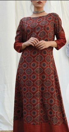 Ajrakh Prints Kurtis, Ajrak Print Kurti Designs, Ajarak Print Dress Design, Ajarak Print Kurta, Ajrakh Suit Designs, Kalamkari Kurta Designs Women, Ajrak Kurti Designs, Kalamkari Kurti Designs Latest, Ajrakh Kurti Designs Latest