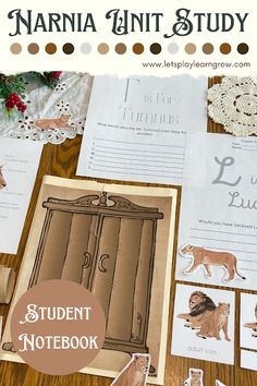 an assortment of animal themed notebooks with text overlay that reads, i love you mama unit study and student notebook