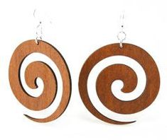 Made In U.S.A Style # 1093 Size 2.2" x 2.2" Swirl Earrings These swirl earrings represent a lot of different styles Made from sustainably sourced wood and 90% recycled display cards. Laser-cut wood Stained with water based dye Ear wires are silver-finished 304L stainless steel, hypoallergenic, and enhanced with a new, smooth and consistent electrophoretic coating that resists tarnishing. Earrings shown in color cinnamon Laser Cut Wood Earrings, Red Sunflowers, Tree Jewelry, Swirl Earrings, Color Swirl, Green Tree, Rainbow Earrings, Earring Tree, Jewelry Tree