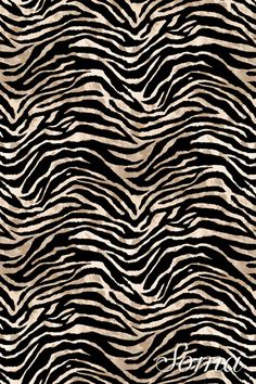 an animal print pattern with black and white stripes