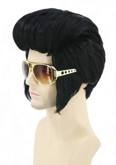 PRICES MAY VARY. Material: The Men's Rock Wig is made of high quality heat resistant synthetic fibre. It is naturally comfortable and soft to the touch. The ergonomic design makes it easy to wear. Packing: Only a wig and a mesh cap, no other accessories included. Pictures are taken in real life. Occasion: 50's rock wigs are great for everyday use, gifts, theme parties, weddings, dating, role playing, costumes, discos, Halloween parties, etc. Wear it to a party and you are sure to get lots of com Disco Wig, Rock Star Style, Black Cosplay Wig, Party Wig, Mens Wigs, Men's Wigs, Halloween Costume Party, Legendary Singers, Disco Era