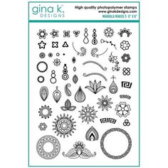 Mandala Maker 2 is a stamp set by Rina Krupsky. This set is made of premium clear photopolymer and measures 6" X 8". Made in the USA*Originally Included with the Eclectic Fun kit*STMP0258Mandala, Wreath Builder, Shapes, Circle Gina K Designs, Gina K, Unique Stamps, Photopolymer Stamps, Encouragement Cards, Simon Says Stamp, Paper Craft Projects, Sympathy Cards, Mandala Design