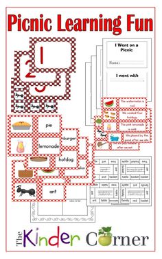 a printable picnic learning fun activity for kids to learn how to make their own food