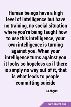 a quote that says, human beings have a high level of intelligence but having no training