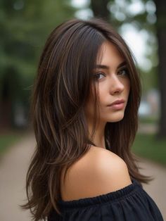 Haircuts Women Medium Length, Framing Haircut Medium, Textured Brown Hair, Long Tousled Hair, Layered Hair With Highlights Brunettes, Piecey Layers Long, Medium Length Fine Hair With Layers, Medium Long Haircut With Layers, Long Brunette Hair With Layers