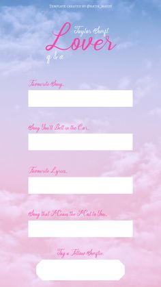 Taylor Swift Lover Instagram Story Template Taylor Swift Instagram Story, Taylor Swift Instagram, Taylor Swift Lyric Quotes, Q And A, Song Challenge, Pinterest Templates