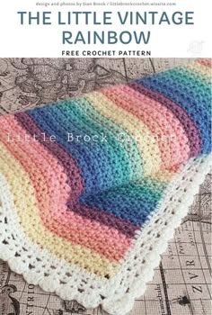 the little vintage rainbow crochet afghan pattern