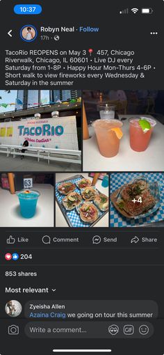 the instagram page for tacofilo