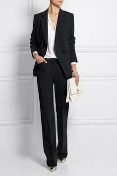 Work Outfit Inspiration, Womens Business Casual, Androgynous Fashion, Top Designer Brands, Business Attire, Wool Blazer, Work Fashion