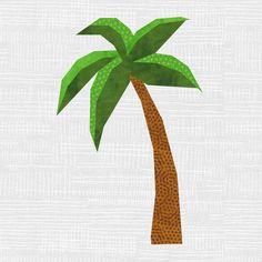 a green palm tree on a white background