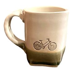 Bicycle Mug Earthen Vessel Gallery Pottery Gifts, Hand Built, The Last Time, Having Fun, Dishwasher Safe, Bicycle, Mug, Bike, Ceramics