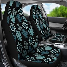 a car seat covers with cactus designs on it