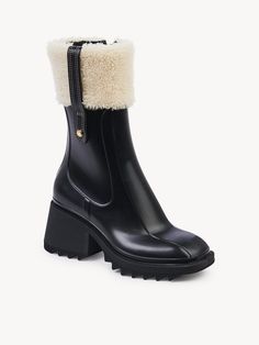 Ankle boots Blue Ankle Boots, Chloe Boots, Ankle Rain Boots, Heeled Rain Boots, Wellington Boot, Chloe Shoes, Womens Rain Boots, Rain Boot, Black Boots Women