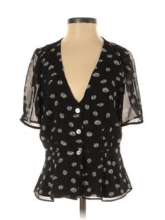 Wilfred Short Sleeve Blouse Size: Small Tops - used. 100% POLYESTER | Wilfred Short Sleeve Blouse: Black Tops - Size Small Blouse Black, Small Tops, Short Sleeve Blouse, Black Shorts, Short Sleeves Tops, Sleeve Blouse, Women Handbags, Womens Tops, Handbags