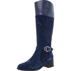 Marc Fisher Womens Hailin A387931 Blue Suede Riding Boots 6 W Wc Brand: Marc Fisher Department: Women Model: Qmhailin Mpn: A387931 Color: Blue Us Size: Us 6 Eu Size: Eu 36.5 Shoe Width: W Style: Knee High Type: Boot Pattern: Solid Upper Material: Leather/Textile Toe Shape: Round Toe Shoe Shaft Style: Knee High Theme: Classic Occasion: Casual Features: Comfort Breathable Closure: Zip Season: All Season Condition: Brand New Without Box, Store Display So May Have Some Minor Marking . Please See Pho Blue Leather Knee-high Boots For Fall, Blue Round Toe Knee-high Boots For Winter, Boot Pattern, Crocodile Boots, Marc Fisher Boots, Heeled Combat Boots, Colored Boots, Black Leather Boots Tall, Boots Patterns