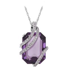 Amethyst Bellarosa Crystal Pendant in Sterling Silver ($75) ❤ liked on Polyvore featuring jewelry, pendants, necklaces, purple, charm pendant, purple pendant, round pendant, crystal jewelry and sterling silver round pendant Necklaces Purple, Amethyst Jewelry Ring, Purple Pendant, Colored Stone Rings, Diamond Pendant Sets, Colour Stone, Pendants Necklaces, Amethyst Jewelry