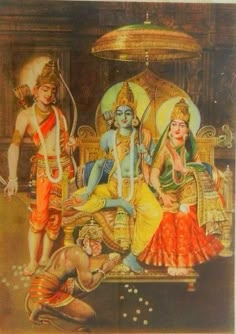 an old painting of deities in india