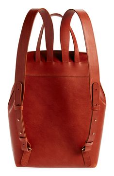 This flap backpack made of Italian vegetable-tanned leather showcases Mansur Gavriel's minimalist sophistication and superb Italian craftsmanship. Top flap with interior drawstring closure Adjustable shoulder straps Leather Made in Italy Designer Handbags Modern Leather Bags With Adjustable Straps, Modern Leather Bag With Adjustable Straps, Chic Leather Backpack With Leather Handles, Daily Leather Backpack With Adjustable Strap, Leather Rectangular Backpack With Adjustable Straps, Luxury Everyday Leather Backpack, Modern Rectangular Leather Backpack With Adjustable Straps, Flap Backpack, Italian Craftsmanship