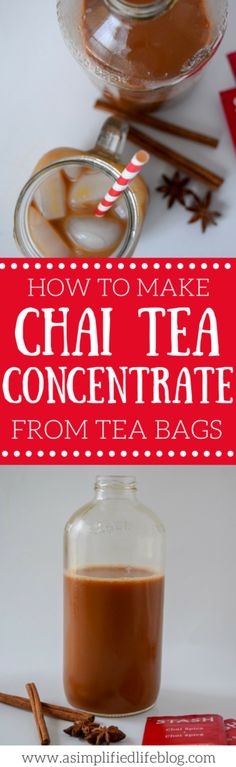 how to make chai tea concentrate from tea bags in a jar with cinnamon sticks