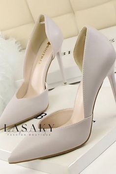 Lasaky - Stylish and Elegant Openwork Toe Stiletto Heels with Super High Heel Shoes Dressing, Dressing Style, Super High Heels, Pu Heels, High Heel, Stiletto Heels, Light Grey, Heel Height, Shoes Heels