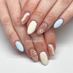 Rounded Acrylic Nails, Teen Nails, Cute Simple Nails, Simple Gel Nails, Summery Nails, Girly Acrylic Nails, Her Nails, School Nails, Really Cute Nails