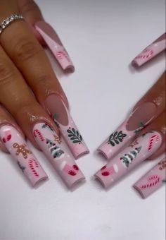 Unghie Nail Art, Long Acrylic Nail Designs, Dope Nail Designs, Unique Acrylic Nails, Christmas Nails Acrylic, Design Nails