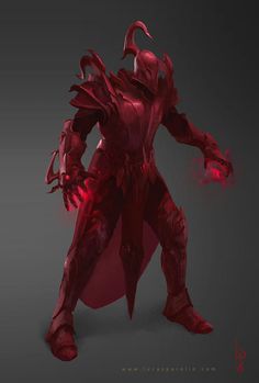 a stylized image of a demonic creature with red paint on it's body and arms