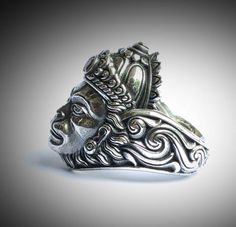 Hanuman, Hanuman ring silver, Mens Ring, handmade jewelry, Sterling silver Ring. Hanuman is one of the gods in Hindu religious beliefs, as well as the protagonist in the most famous epic Ramayana.  He is a white monkey and is the son of Batara Bayu and Anjani, nephew of Subali and Sugriwa ITEM DESCRIPTION  All products made of sterling silver 925. Great condition and new product  Dimension product: Height :28 mm Width: 20 mm Weight: 28 grams All products will have stamp 925 on the back or on the Unique Sterling Silver Rings For Ceremonial Occasions, Silver Carved Spiritual Engraved Ring, Silver Spiritual Carved Engraved Ring, Silver Spiritual Engraved Carved Ring, Silver Engraved Spiritual Ring, Symbolic Carved Silver Rings, Ceremonial Oxidized Sterling Silver Rings, Spiritual Sterling Silver Engraved Ring For Ceremonial Occasions, Ceremonial Sterling Silver Ring With Oxidized Finish