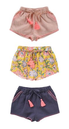 Girls Embroidered Tassel Shorts | Louise Misha Shorts For Kids, Tassel Shorts, Baby Girl Shorts, Louise Misha, Little Outfits, The Bohemian, Baby Shorts, Bohemian Fashion