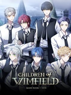 children of vimfield anime wallpaper with many young men in black and white shirts