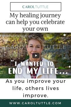 a woman is smiling with the caption's message above her that reads, my health journey can help you celebrate your own