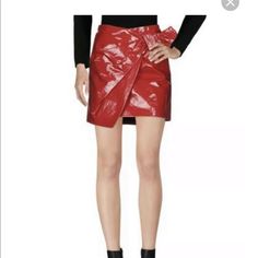 Red Anders Assymetric Wrap Over Mini Skirt Chic Red Knee-length Mini Skirt, Red Zara Mini Skirt, Cheap Red Knee-length Mini Skirt, Red Knee-length Lined Mini Skirt, Red Stretch Knee-length Mini Skirt, Isabel Marant, Mini Skirt, Womens Skirt, Mini Skirts